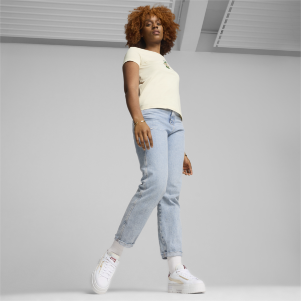 Mayze Crashed Women's Sneakers, PUMA White-Sugared Almond, large-ZAF