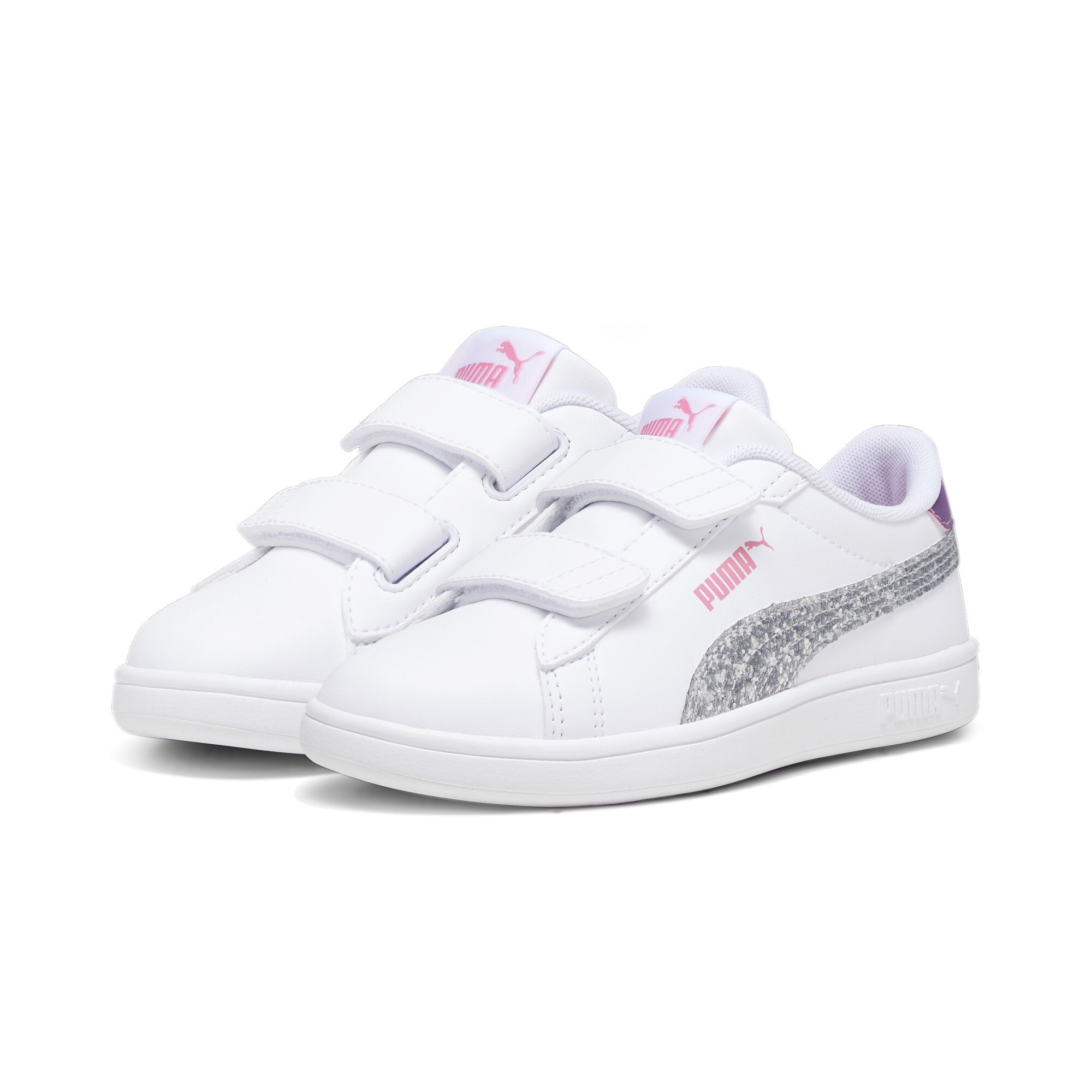 Puma Smash 3.0 Star Glo Kids' Sneakers, White, Size 27.5, Shoes