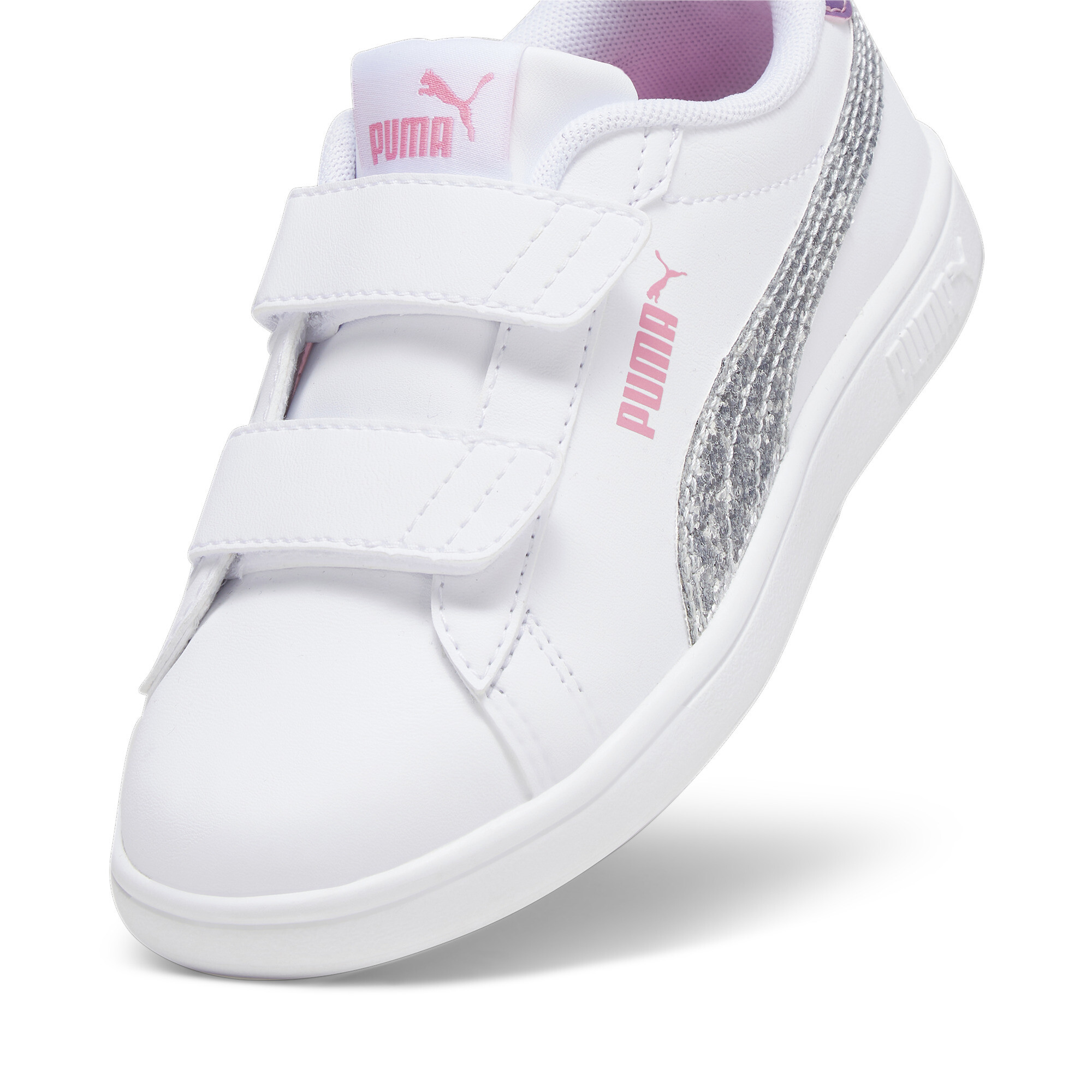 Puma Smash 3.0 Star Glo Kids' Sneakers, White, Size 27.5, Shoes
