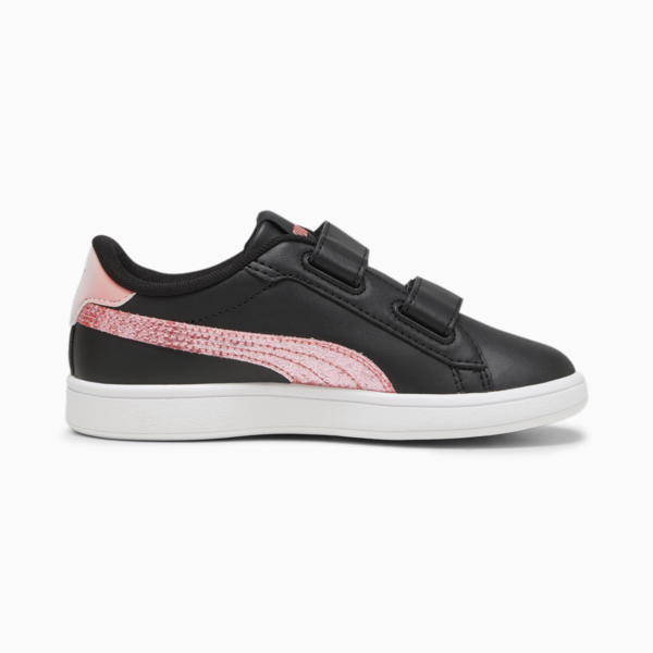 PUMA Smash 3.0 Star Glo Kids' Sneakers, PUMA Black-Peach Smoothie-PUMA White, large-ZAF