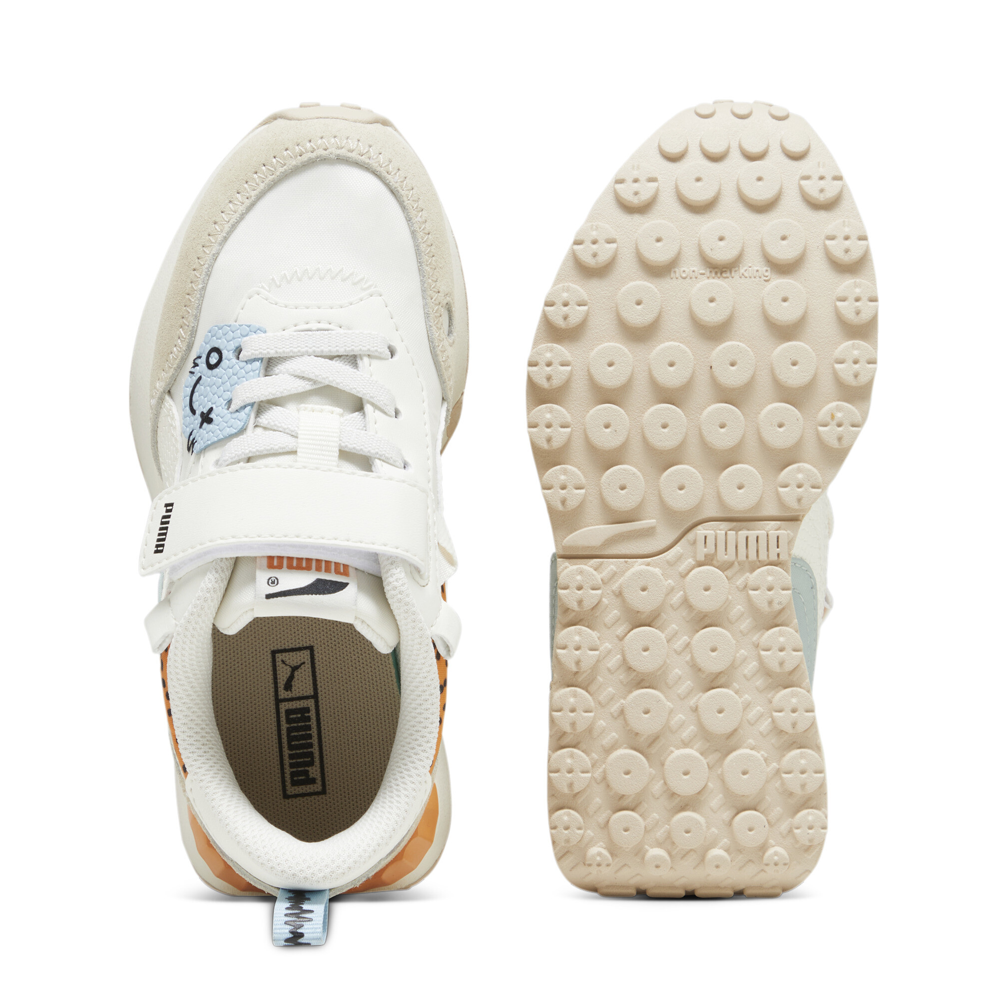 Kids' PUMA Rider FV Mix Match Sneakers In White, Size EU 31