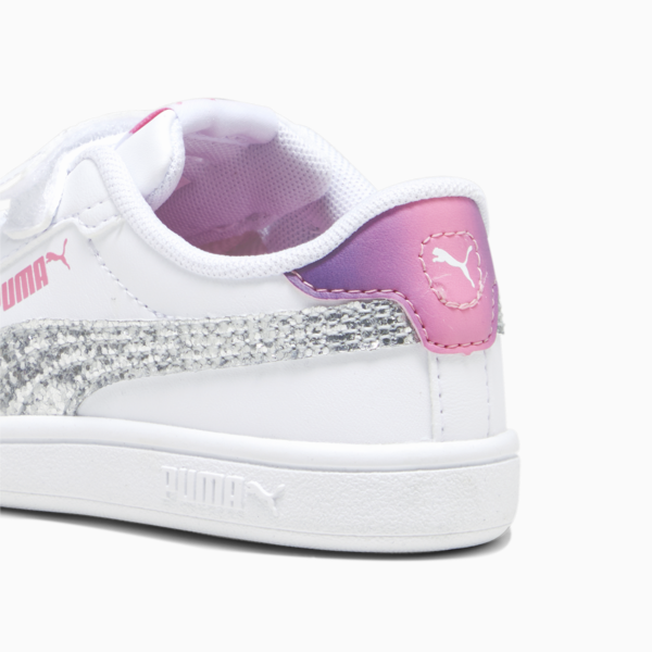 PUMA Smash 3.0 Star Glo Toddlers' Sneakers, PUMA White-PUMA Silver-Strawberry Burst-Purple Pop, large-ZAF