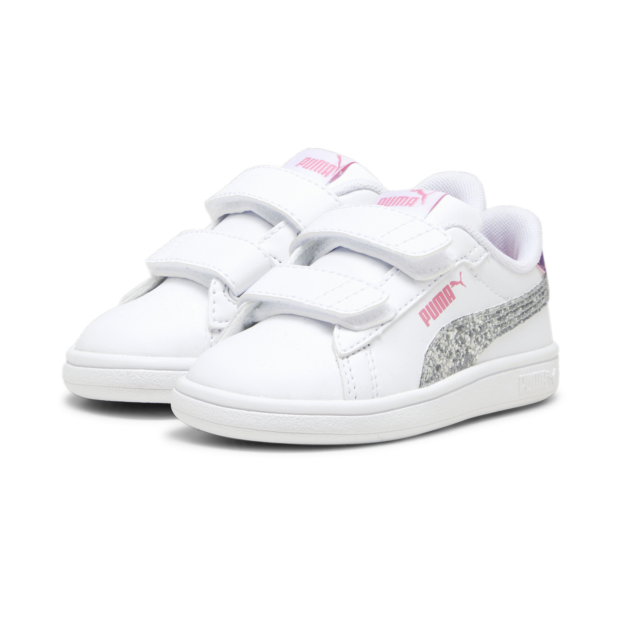 Women's Puma Smash 3.0 Star Glo Toddlers' Sneakers, White, Size 27, Shoes