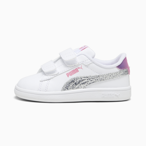 PUMA Smash 3.0 Star Glo Toddlers' Sneakers, PUMA White-PUMA Silver-Strawberry Burst-Purple Pop, large-ZAF