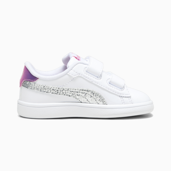PUMA Smash 3.0 Star Glo Toddlers' Sneakers, PUMA White-PUMA Silver-Strawberry Burst-Purple Pop, large-ZAF