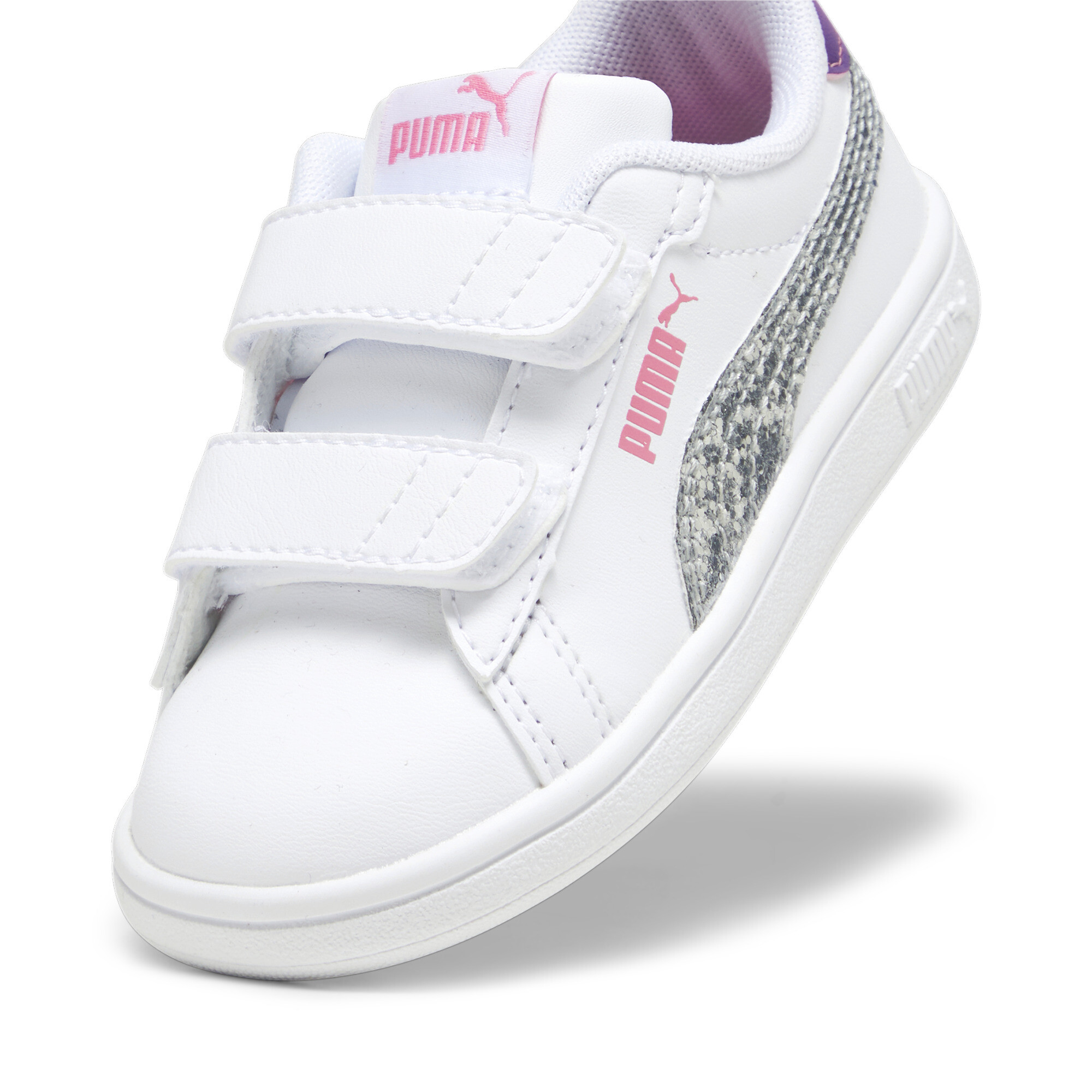 Women's Puma Smash 3.0 Star Glo Toddlers' Sneakers, White, Size 27, Shoes