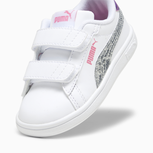PUMA Smash 3.0 Star Glo Toddlers' Sneakers, PUMA White-PUMA Silver-Strawberry Burst-Purple Pop, large-ZAF