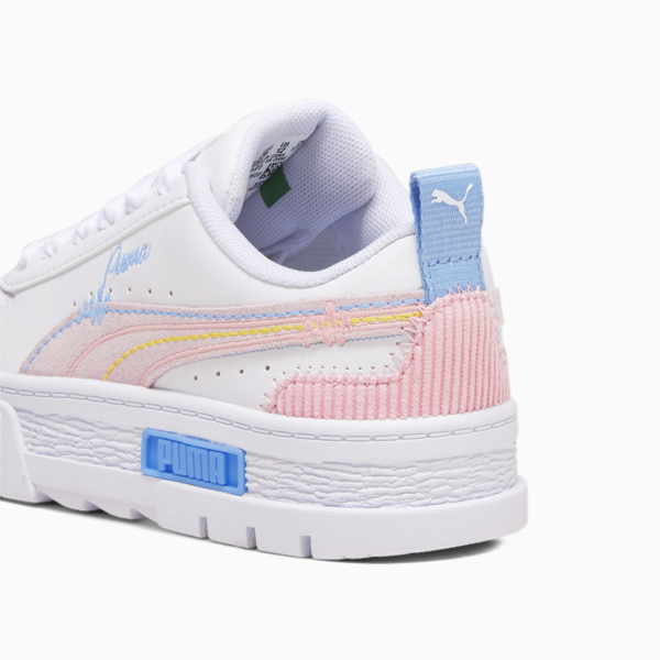 Mayze Sweater Weather Kids' Sneakers, PUMA White-Blissful Blue-Peach Smoothie, large-ZAF