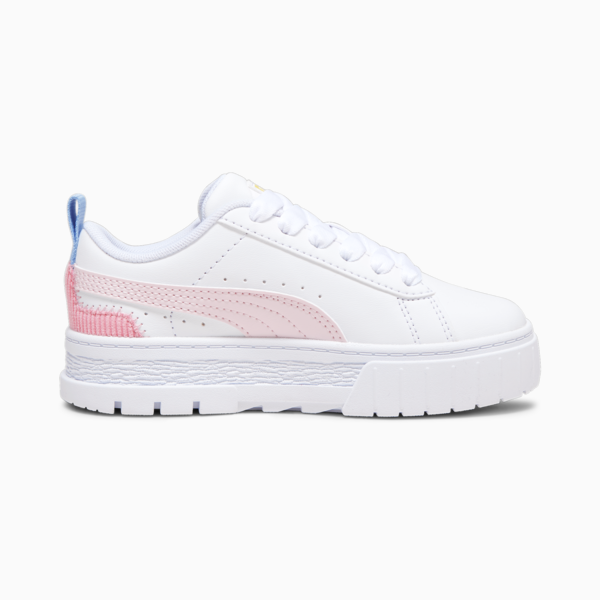 Mayze Sweater Weather Kids' Sneakers, PUMA White-Blissful Blue-Peach Smoothie, large-ZAF