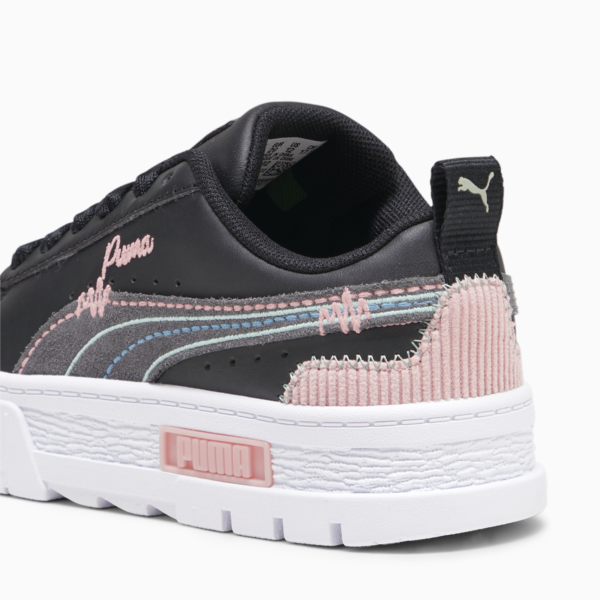 Mayze Sweater Weather Kids' Sneakers, PUMA Black-Future Pink-Green Fog, large-ZAF