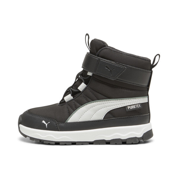 Puma Evolve Puretex Kids' Boots In Black-ash Gray- White
