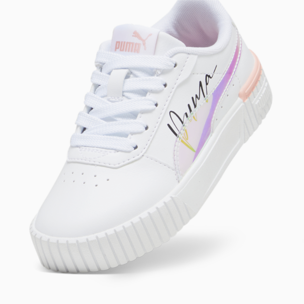 Carina 2.0 Crystal Wing Kids' Sneakers, PUMA White-Peach Smoothie-PUMA Black, large-ZAF