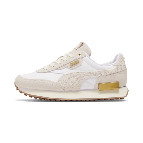 PUMA Future Rider PEB Women's Sneakers in White/Frosted Ivory/Team Gold - 392699_01