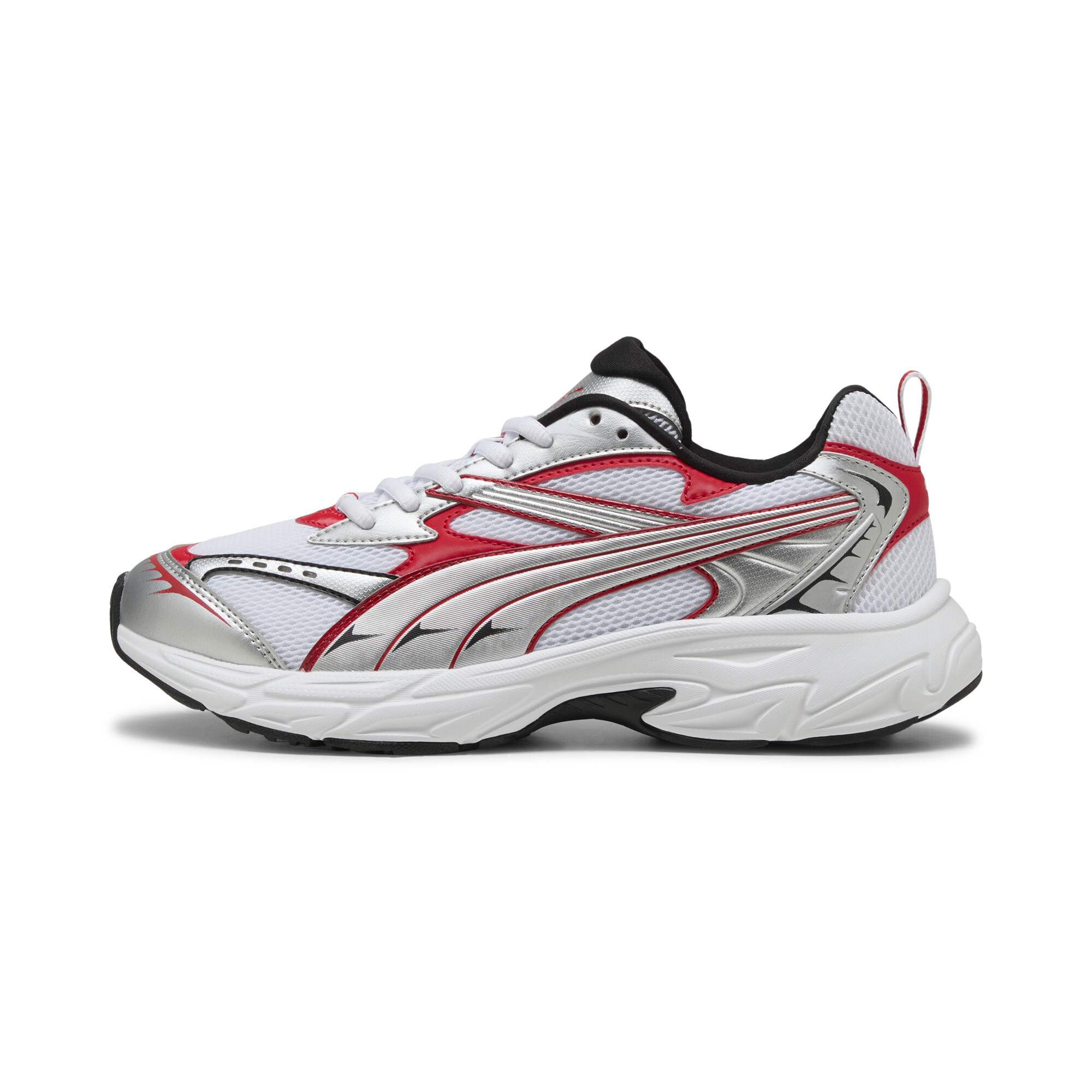 Puma Morphic Sneakers Schuhe | Mit Plain | White/Silver/Red | Größe: 39