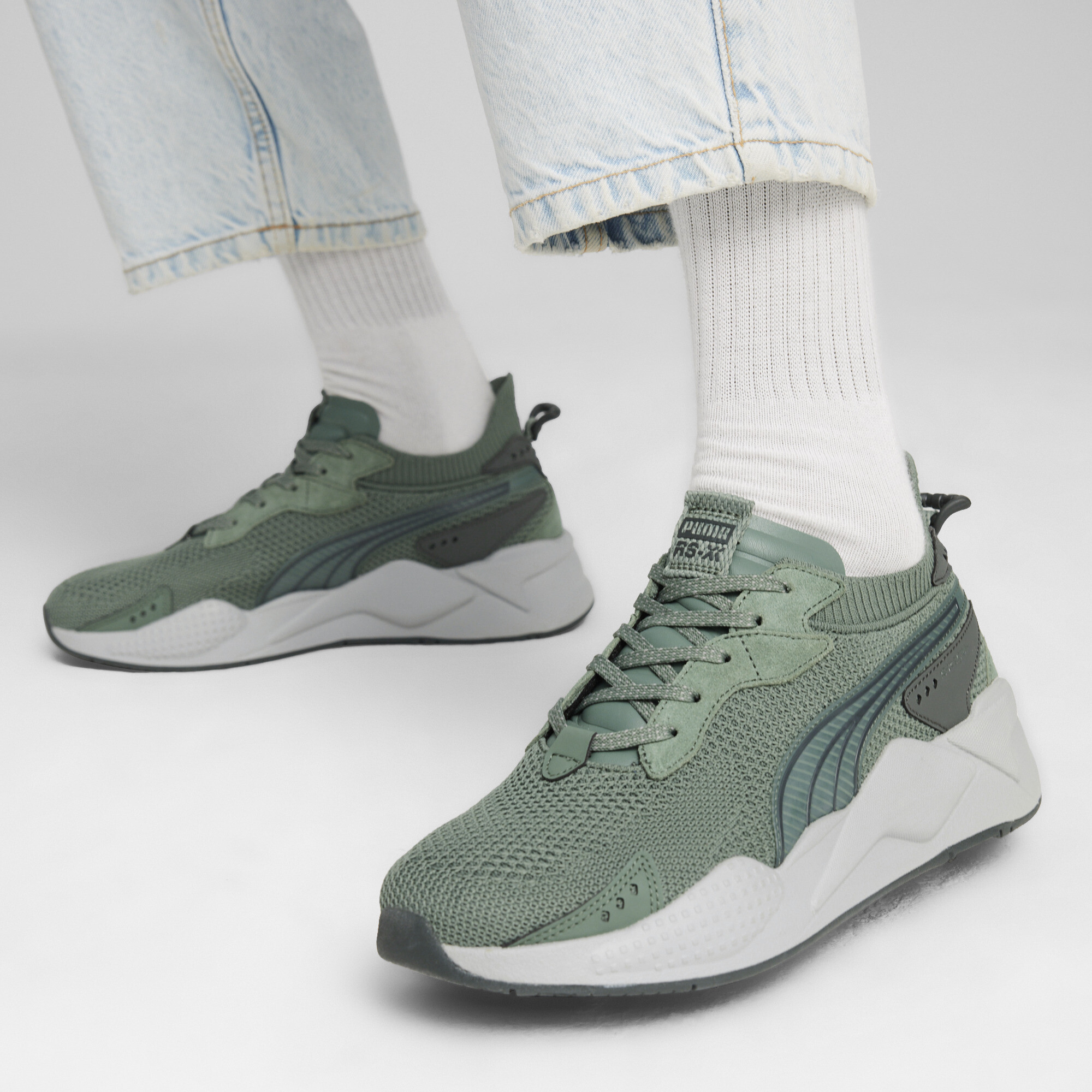 Kids' PUMA RS-XK Sneakers In Green, Size EU 40.5