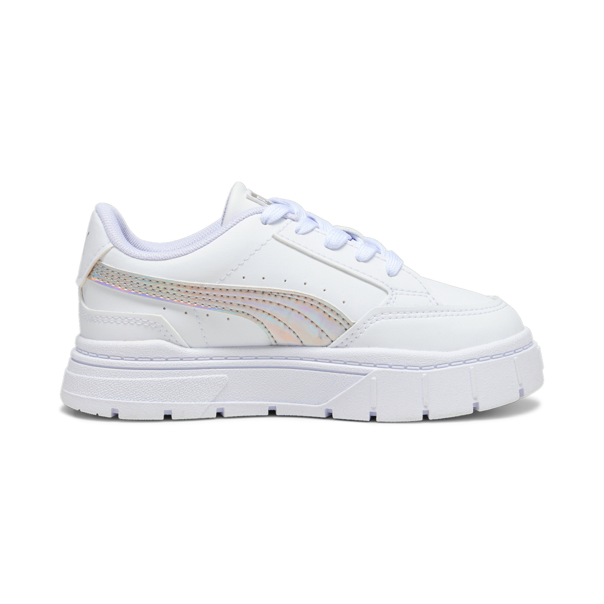 Puma Mayze Stack Iridescent Kids' Sneakers, White, Size 30, Shoes