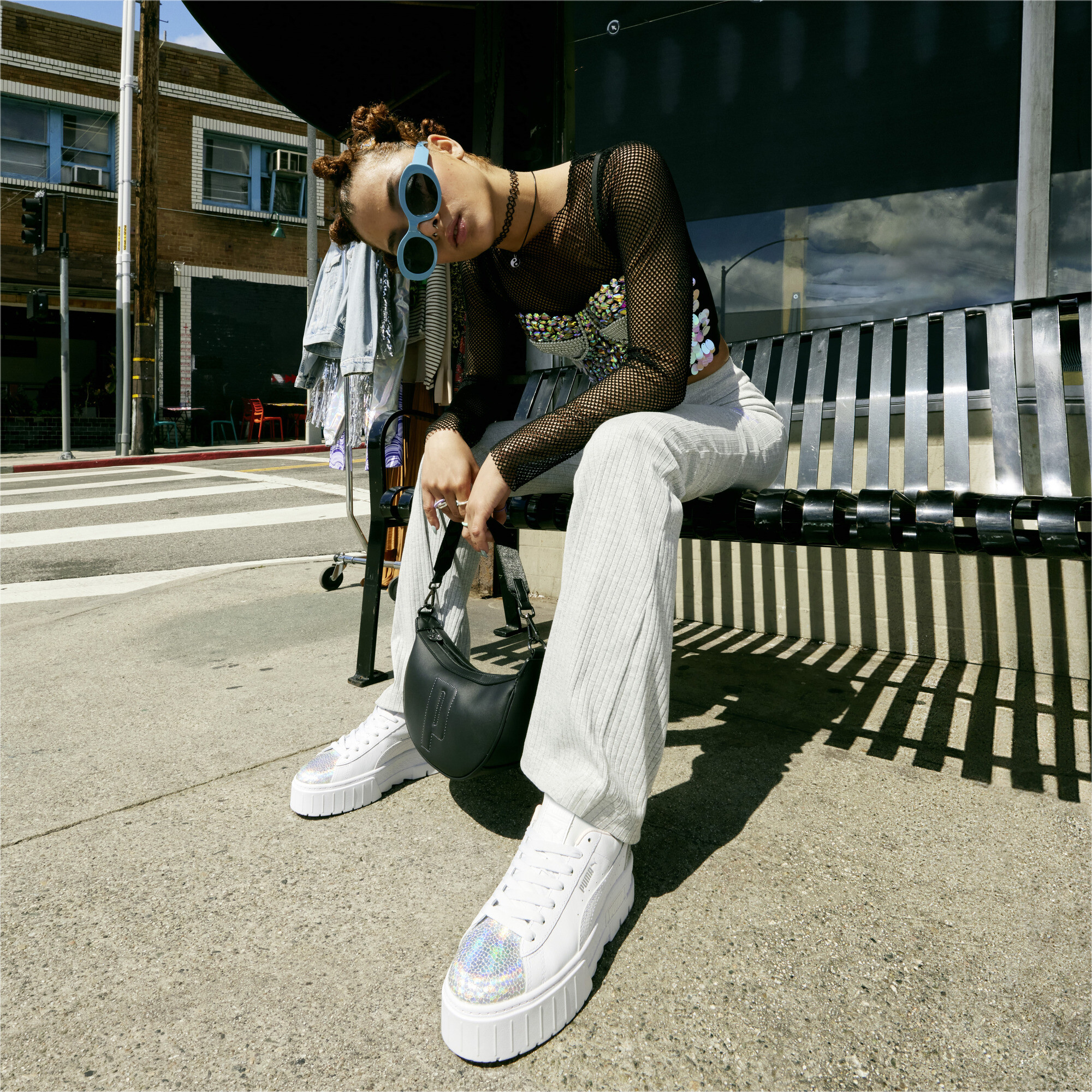 Women's PUMA Mayze Tomorrowland Fashion Sneakers Women In White, Size EU 38