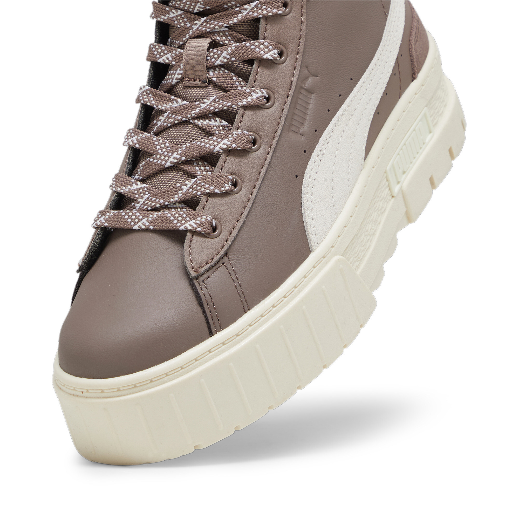Women's Puma Mayze Mid Gentle's Sneakers, Brown, Size 38, Shoes