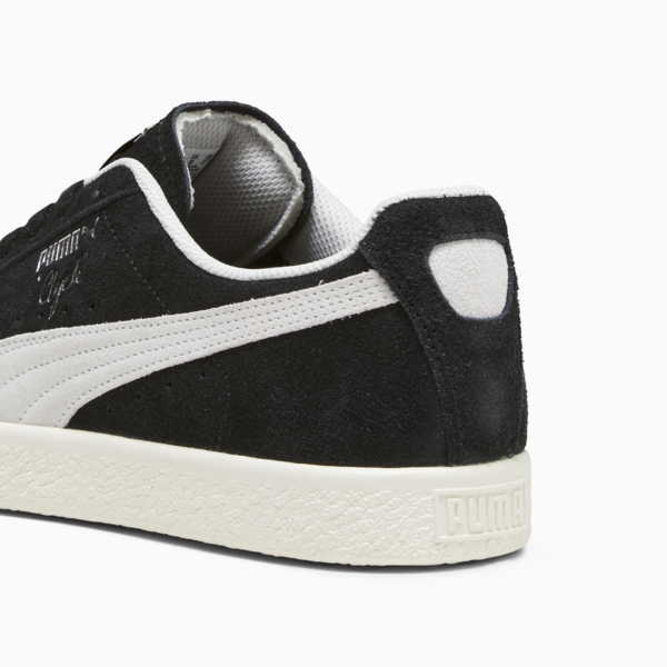 Clyde Hairy Suede Sneakers, PUMA Black-Frosted Ivory, large-ZAF