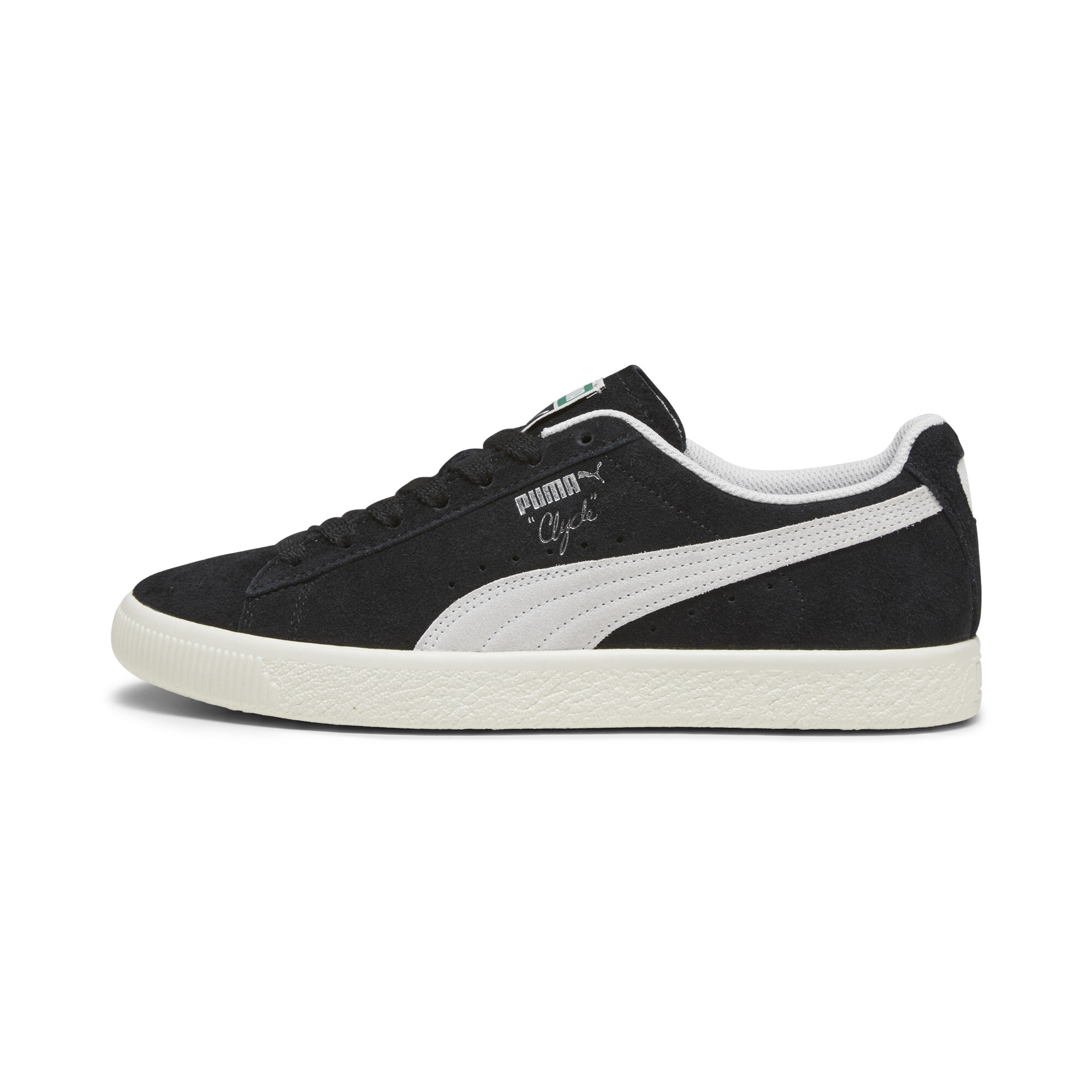 Men's PUMA Clyde Hairy Suede Sneakers In 10 - Black, Size EU 42