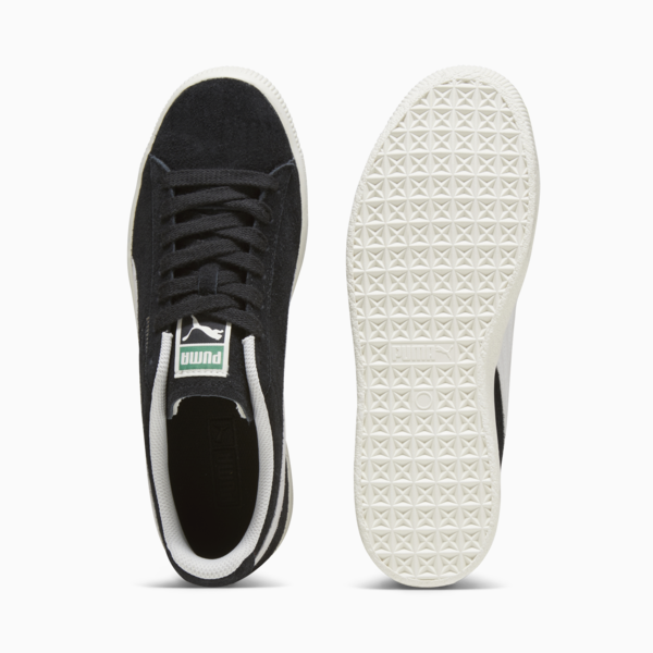 Clyde Hairy Suede Sneakers, PUMA Black-Frosted Ivory, large-ZAF