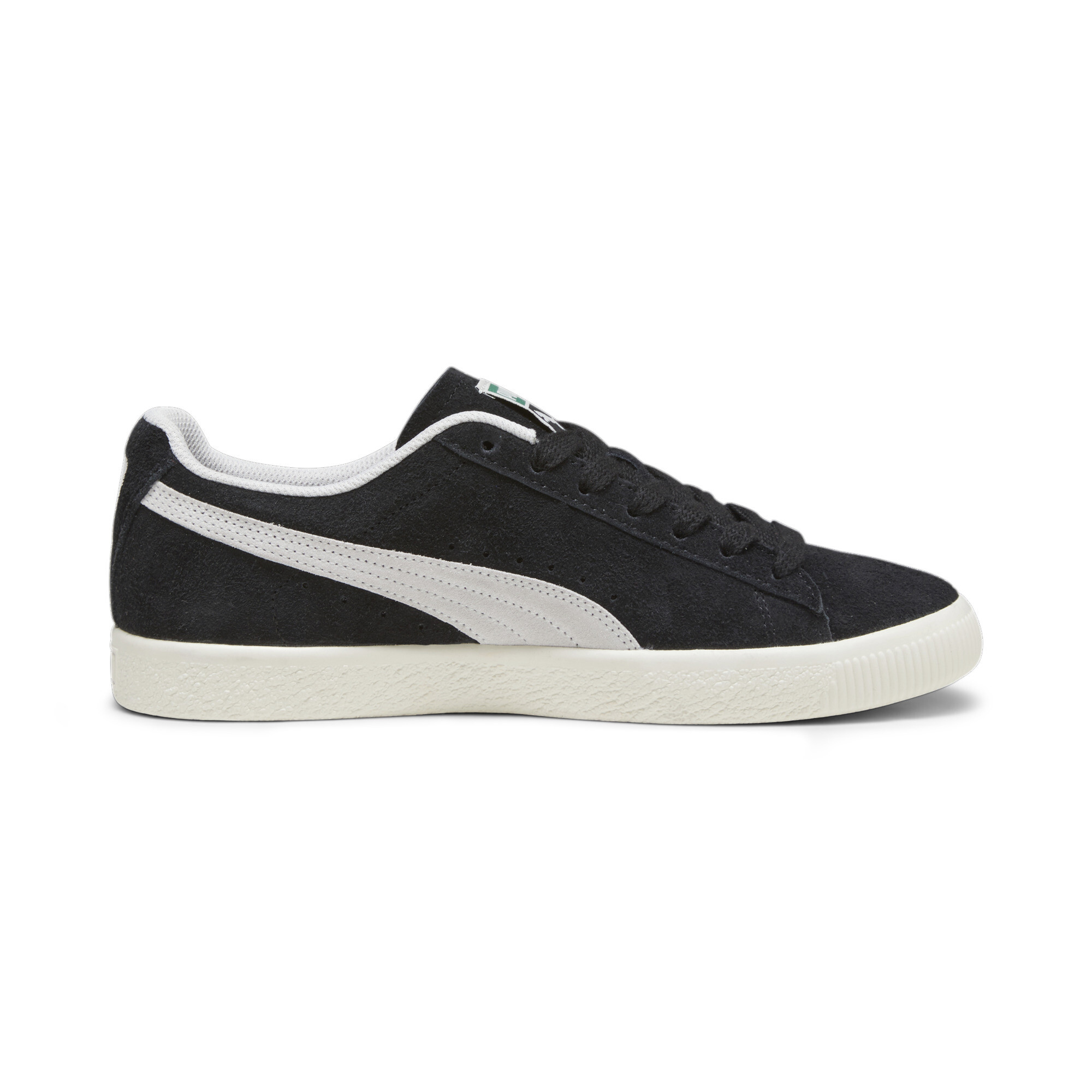 Men's PUMA Clyde Hairy Suede Sneakers In Black, Size EU 43