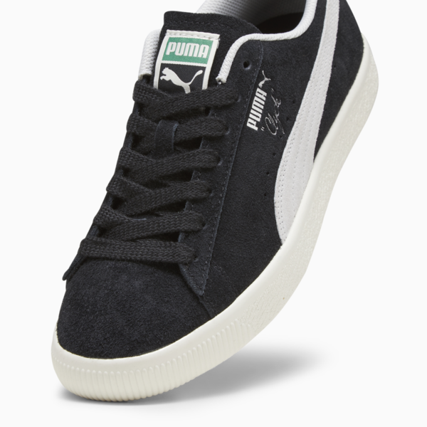 Clyde Hairy Suede Sneakers, PUMA Black-Frosted Ivory, large-ZAF