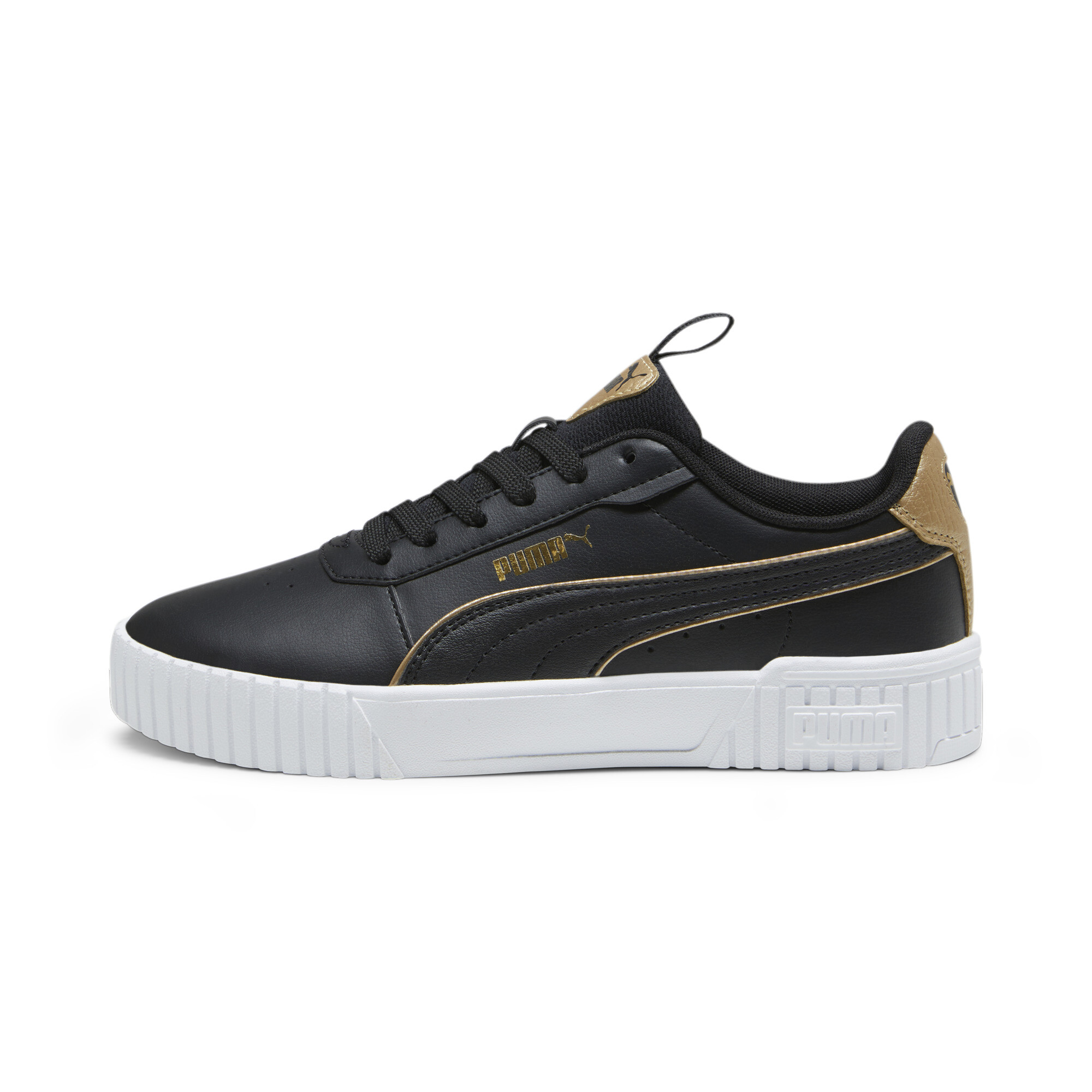 Women's Puma Carina 2.0 Pop Up Metallics's Sneakers, Black, Size 37, Shoes