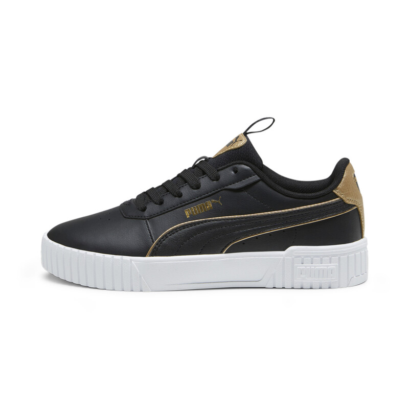 

Women's PUMA Carina 2.0 Pop Up Metallics Sneakers, White/black/gold
