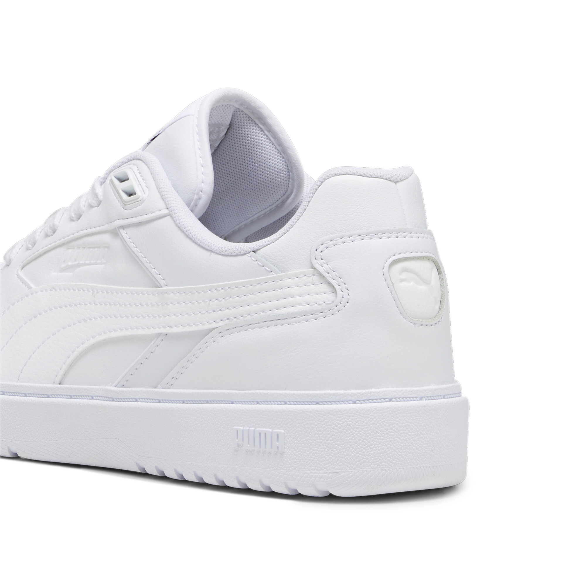 Men's PUMA Doublecourt Shoes In White, Size EU 40.5