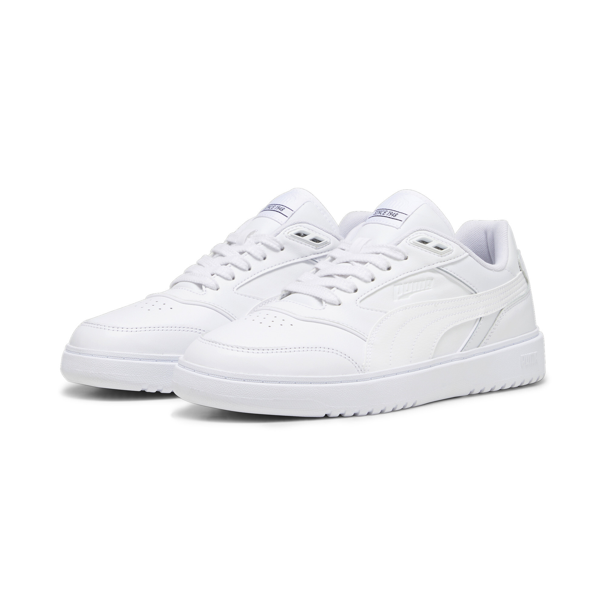 Men's PUMA Doublecourt Shoes In White, Size EU 40.5