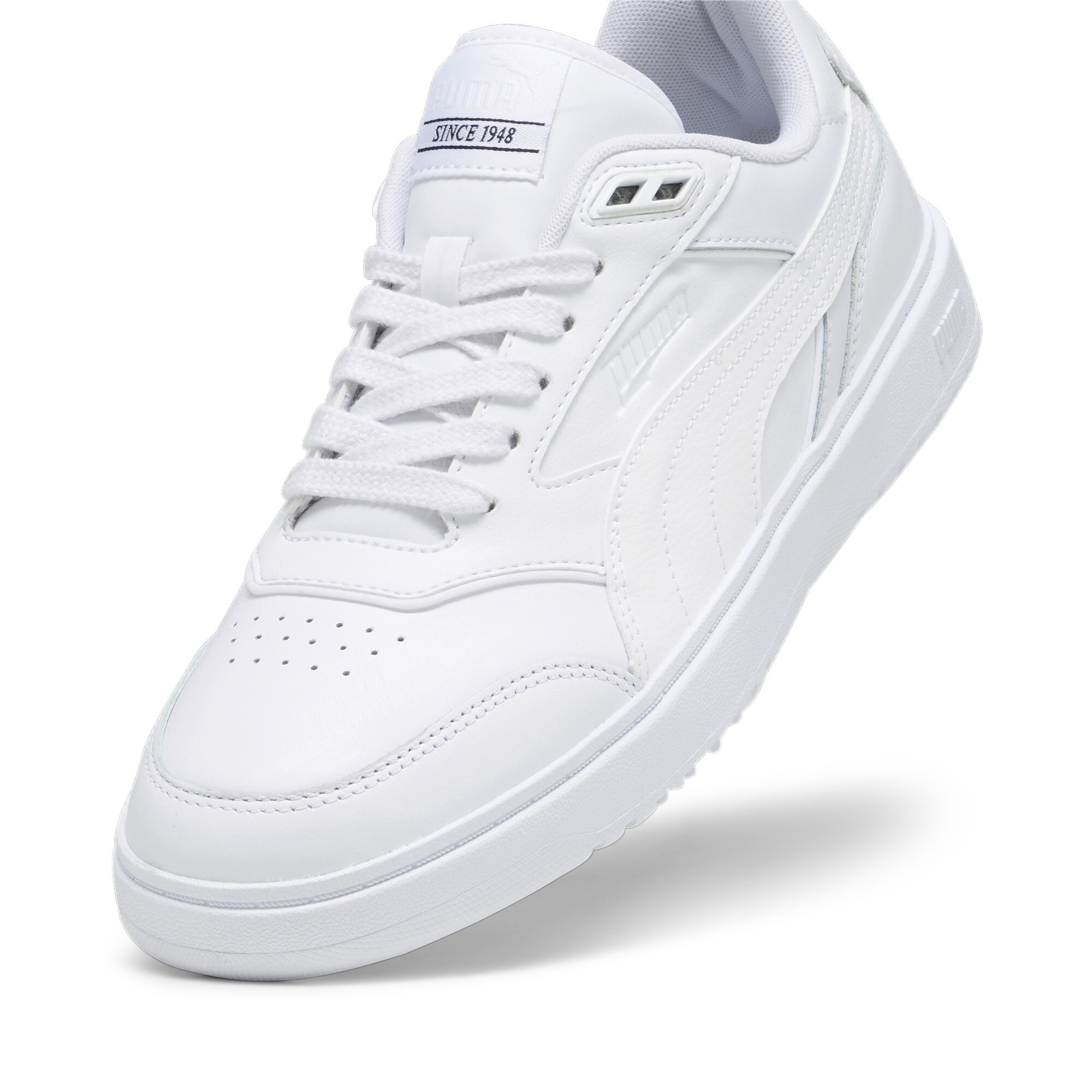 Men's PUMA Doublecourt Shoes In White, Size EU 40.5