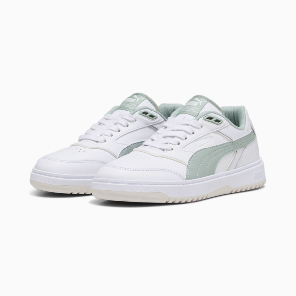PUMA Doublecourt Sneakers Unisex, PUMA White-Green Fog, large-ZAF