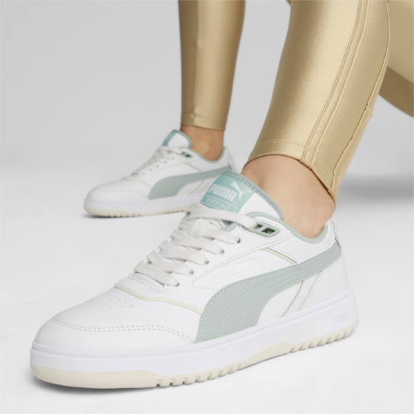 PUMA Doublecourt Sneakers Unisex, PUMA White-Green Fog, large-ZAF