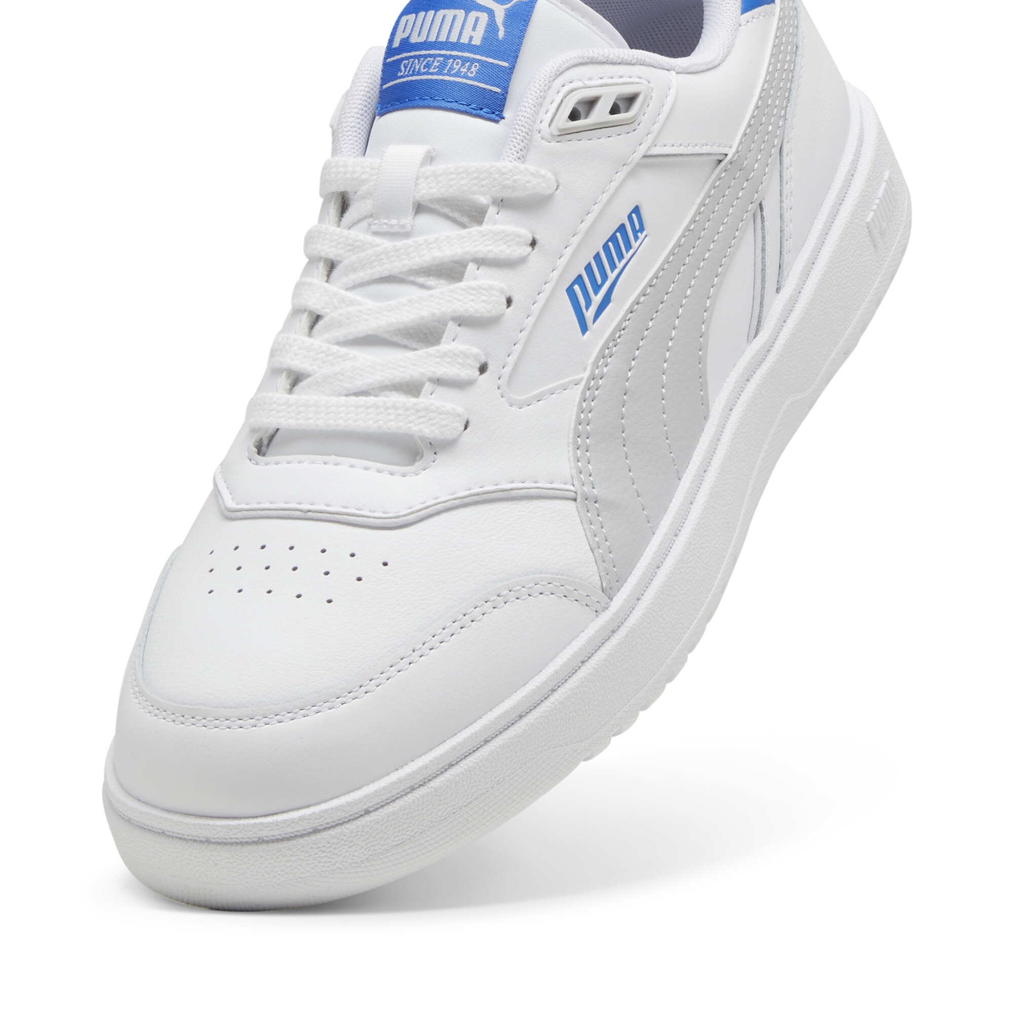 PUMA Doublecourt, Blauw/Wit/Zilver, Maat 43