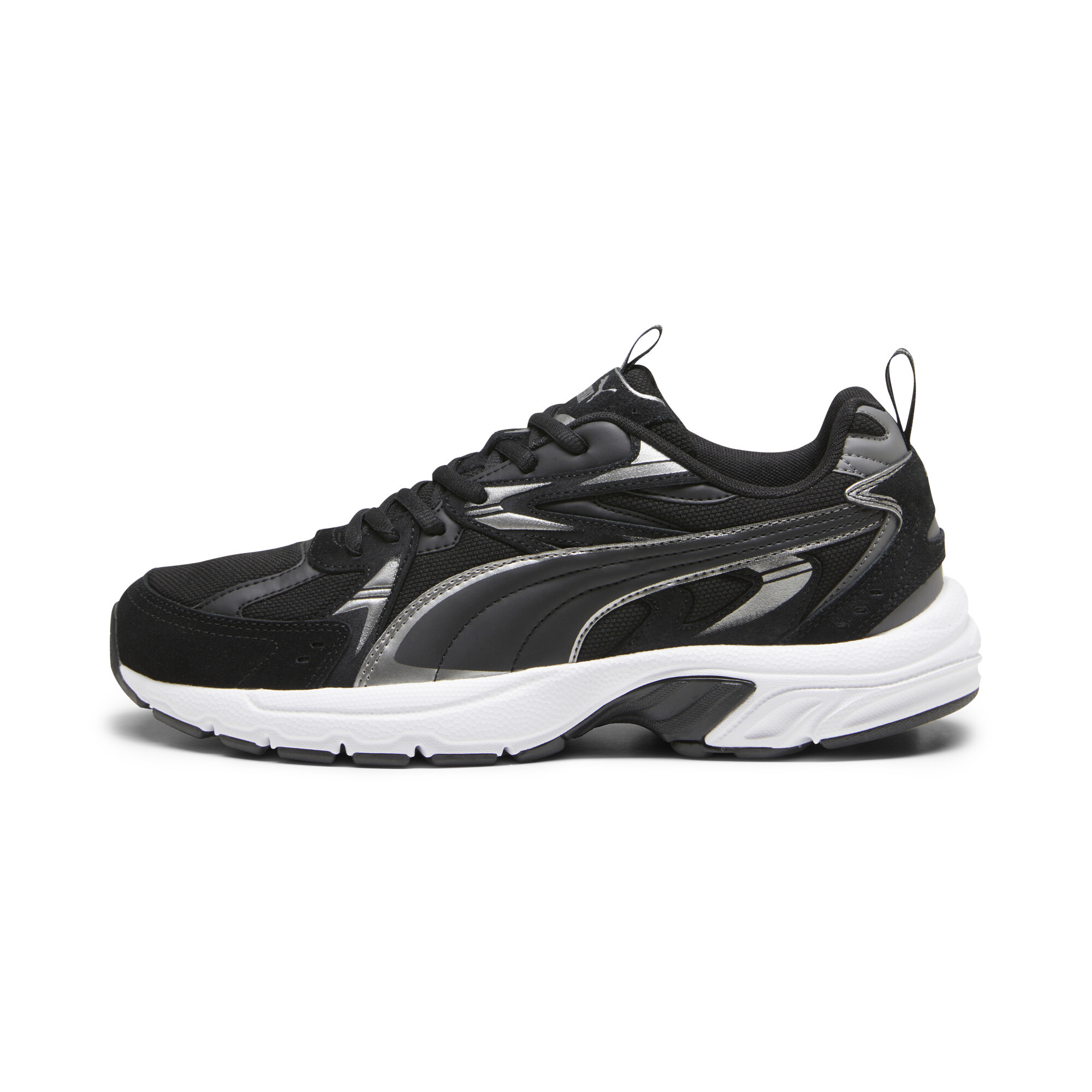 Puma Milenio Tech Suede Sneaker Schuhe | Black/Aged Silver/Cool Dark Gray | Größe: 46