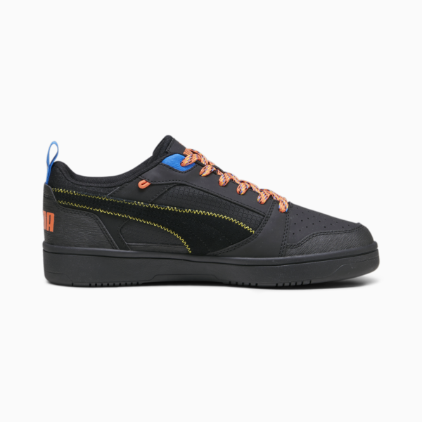 Rebound v6 Low Open Road Sneakers, PUMA Black-Yellow Sizzle-Hot Heat-Ultra Blue, large-ZAF