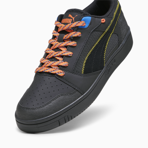 Rebound v6 Low Open Road Sneakers, PUMA Black-Yellow Sizzle-Hot Heat-Ultra Blue, large-ZAF