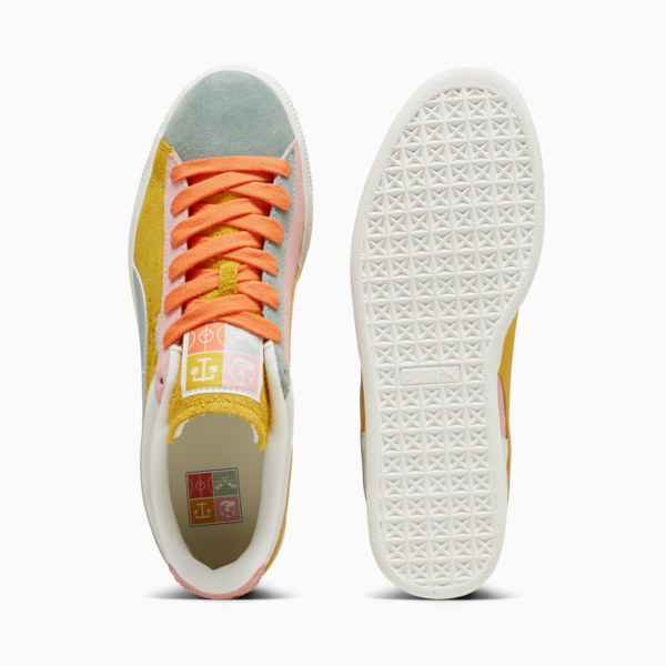 Suede Icons Of Unity Sneakers, Warm White-Yellow Sizzle, large-ZAF