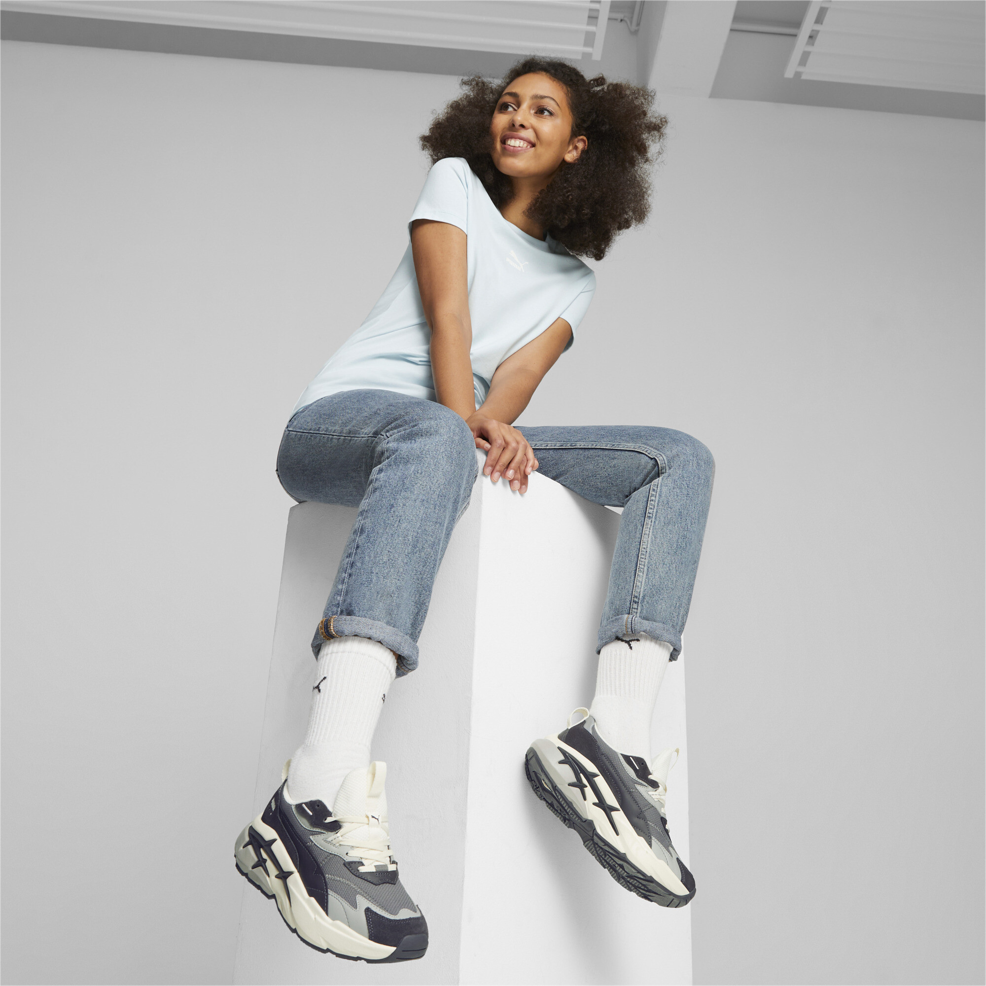 Women's PUMA Spina NITRO Tonal Sneakers In Gray, Size EU 35.5