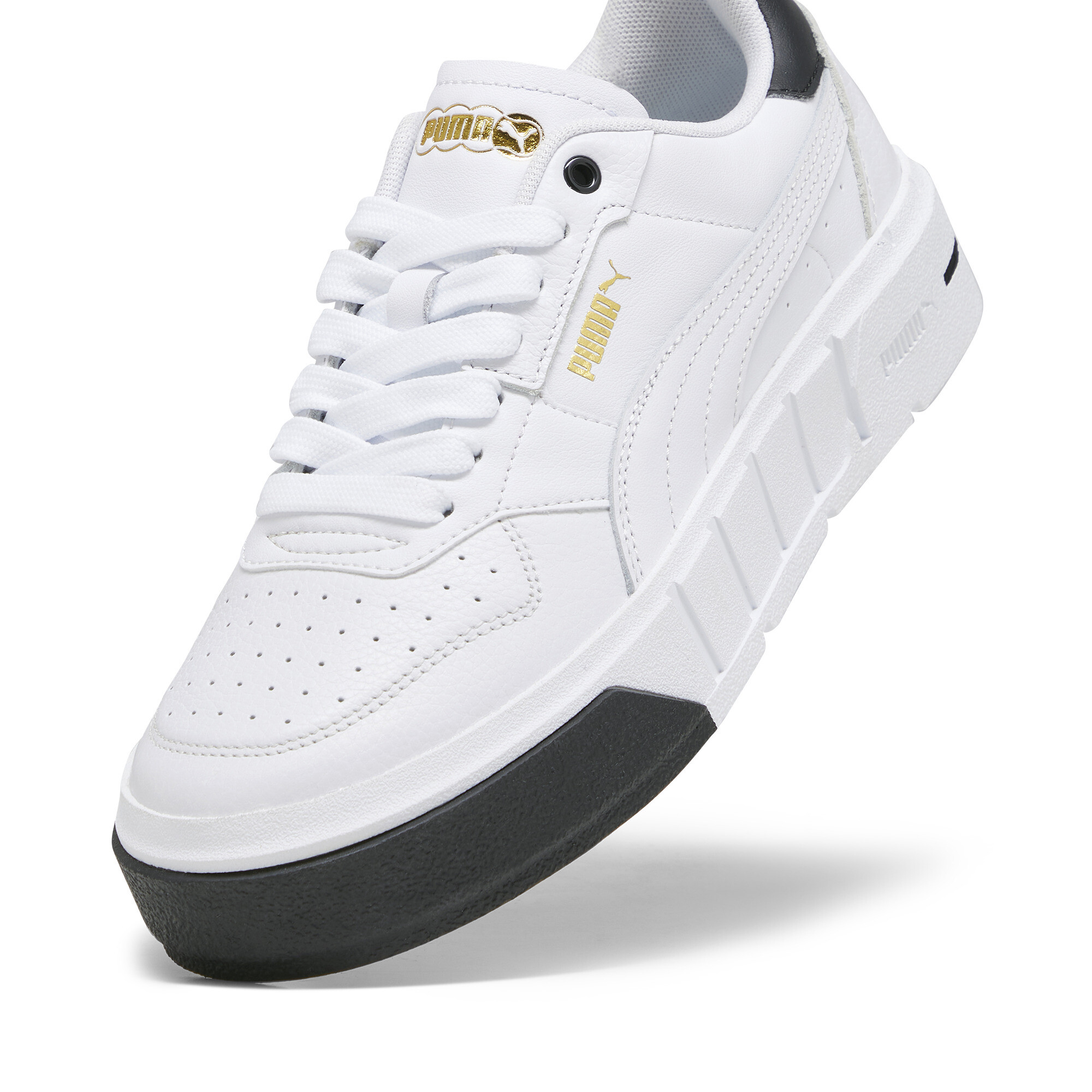 PUMA Cali Court leren damessneakers, Zwart/Wit, Maat 36