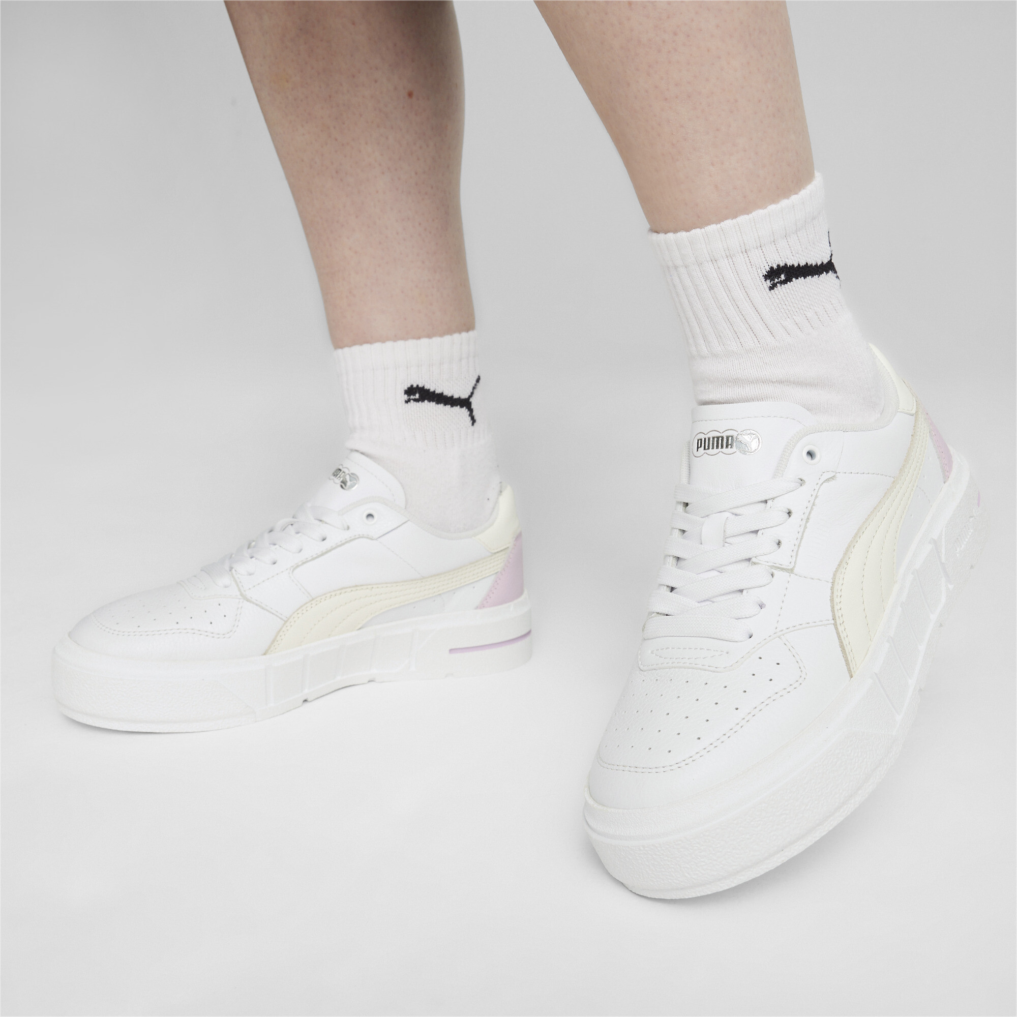 Women's PUMA Cali Court Leather Sneakers In White, Size EU 42