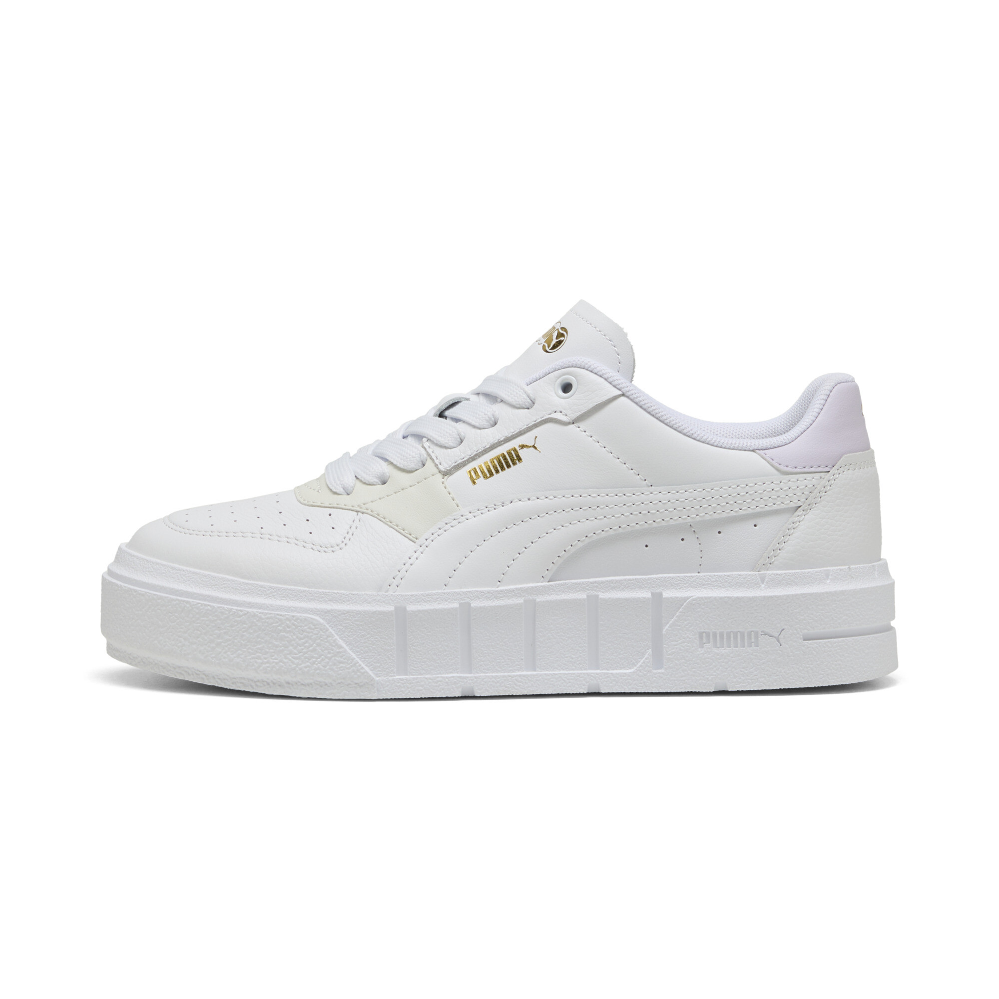 Puma Cali Court Leather Sneakers Damen Schuhe | Mit Plain | White/Lilac Frost | Größe: 40.5