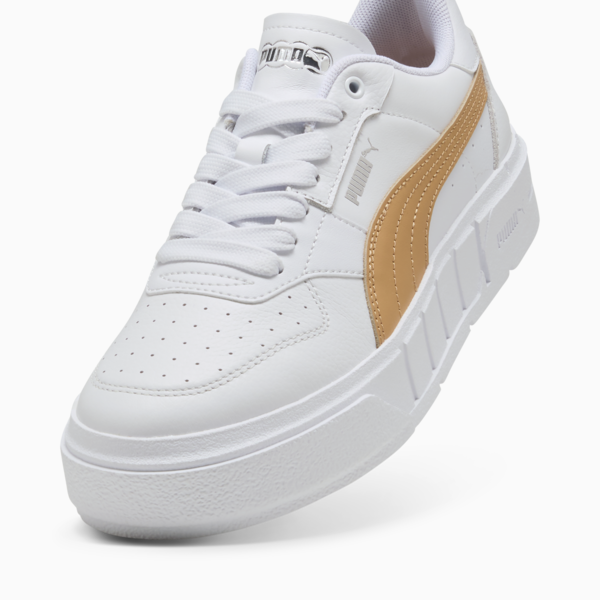 Zapatillas Cali Court Cuero para mujer, PUMA White-Warm Beige, large-ARG