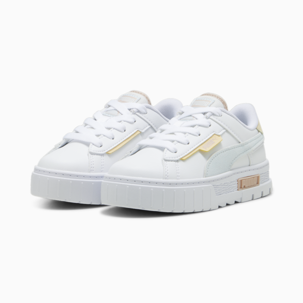 Mayze Crashed Kids' Sneakers, PUMA White-Dewdrop, large-ZAF