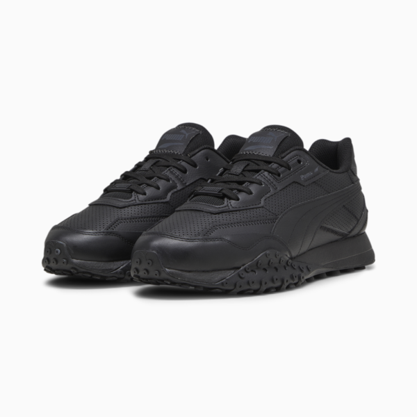 Blktop Rider Leather Sneakers, PUMA Black-Shadow Gray, large-MEX