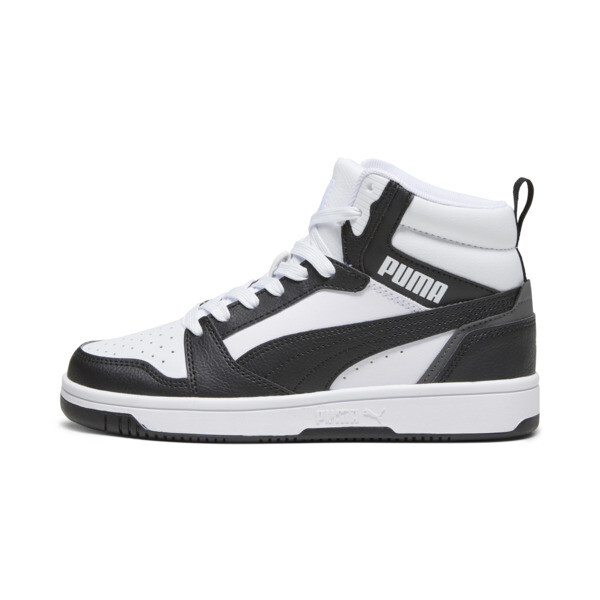 Rebound V6 Mid Sneakers Youth, PUMA White-PUMA Black-Shadow Gray, swatch-ZAF