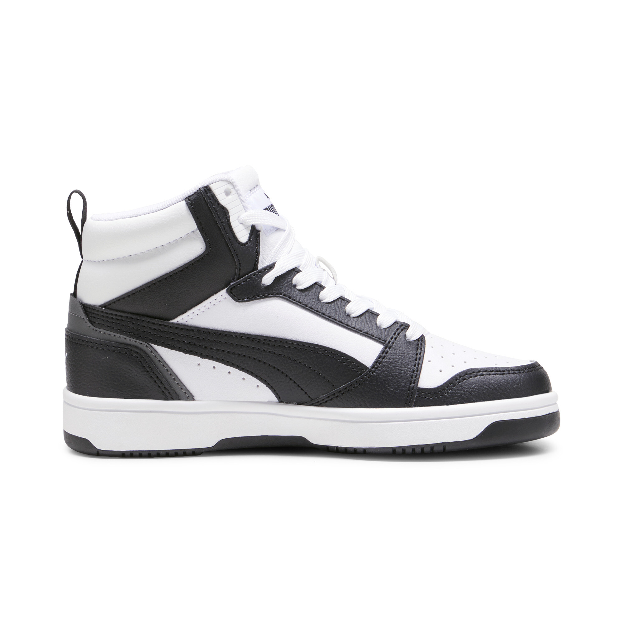 Puma Rebound V6 Mid Sneakers Youth, White, Size 38.5, Shoes