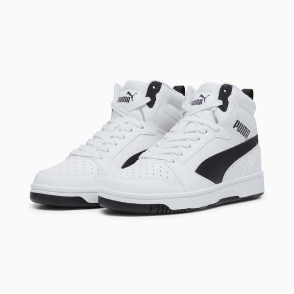 Rebound V6 Mid Sneakers Youth, PUMA White-PUMA Black, large-ZAF