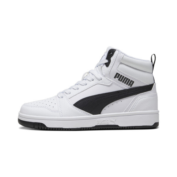 Puma Rebound V6 Mid Big Kids' Sneakers In White- Black